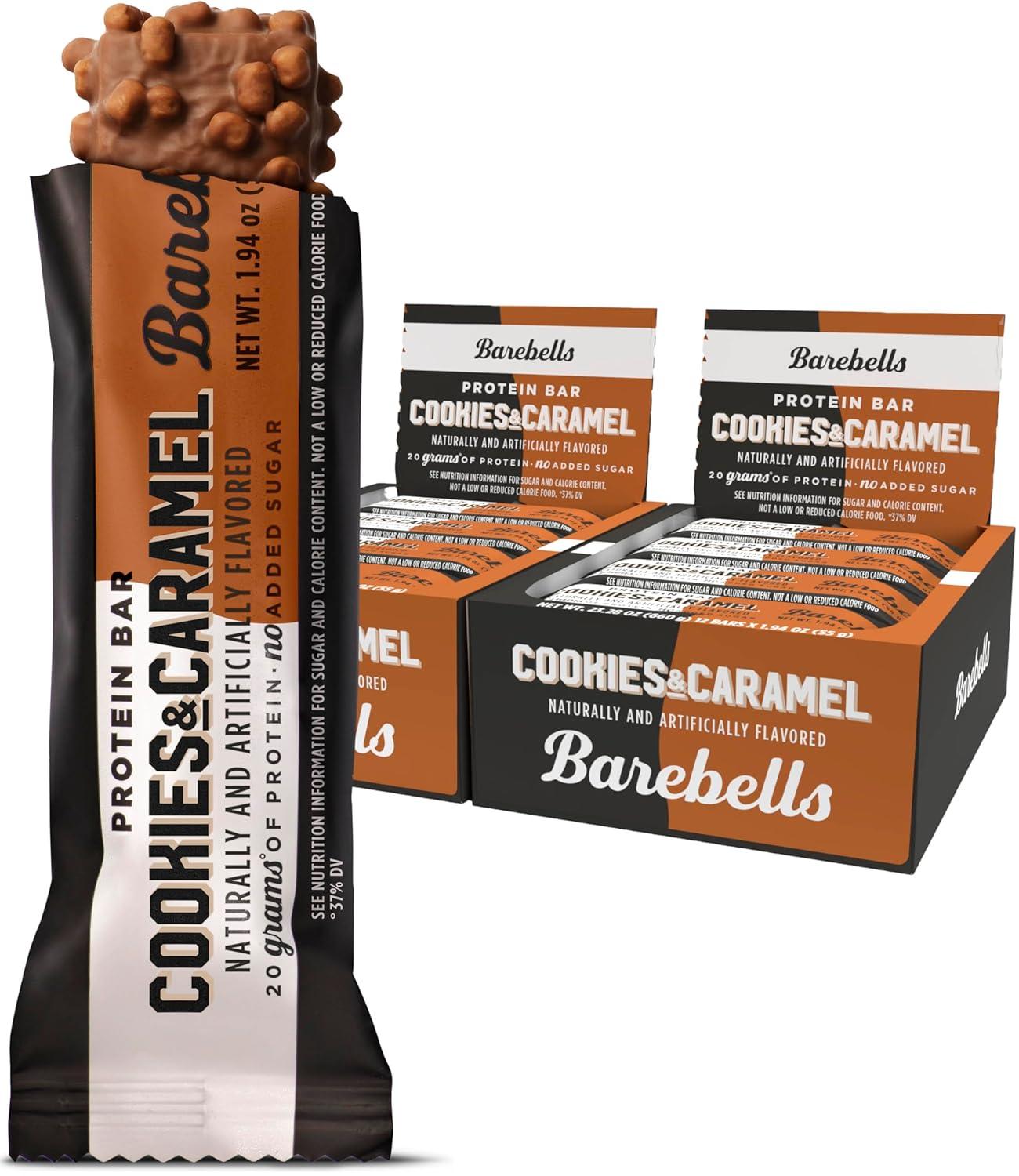 image:imageBarebells Protein Bars Peoples Choice Variety Pack 24 Bars 2 Packs of 12 20g High Protein Treats Chocolate Nutrition Bars with No Added Sugar OnTheGo Breakfast or PostWorkout SnackCookies and Caramel