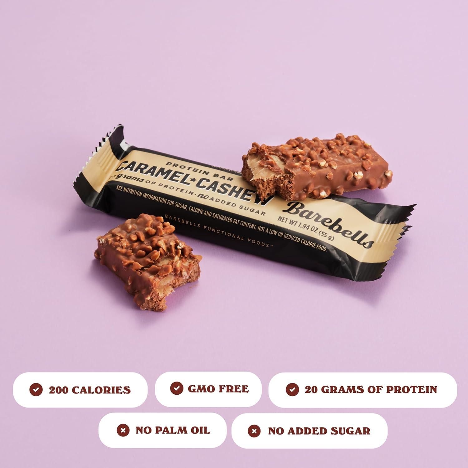 image:imageBarebells Protein Bars Peoples Choice Variety Pack 24 Bars 2 Packs of 12 20g High Protein Treats Chocolate Nutrition Bars with No Added Sugar OnTheGo Breakfast or PostWorkout SnackCaramel Cashew