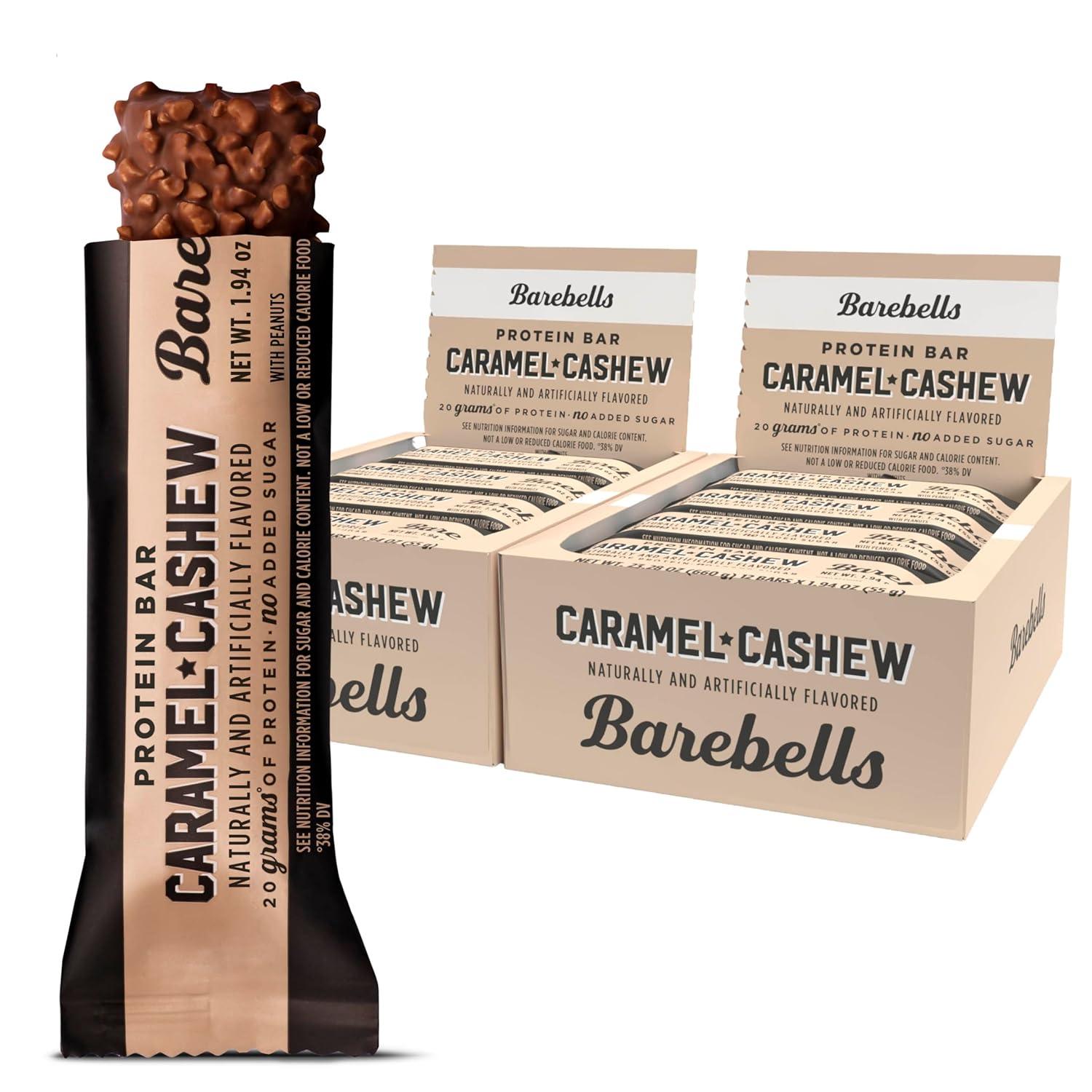 image:imageBarebells Protein Bars Peoples Choice Variety Pack 24 Bars 2 Packs of 12 20g High Protein Treats Chocolate Nutrition Bars with No Added Sugar OnTheGo Breakfast or PostWorkout SnackCaramel Cashew