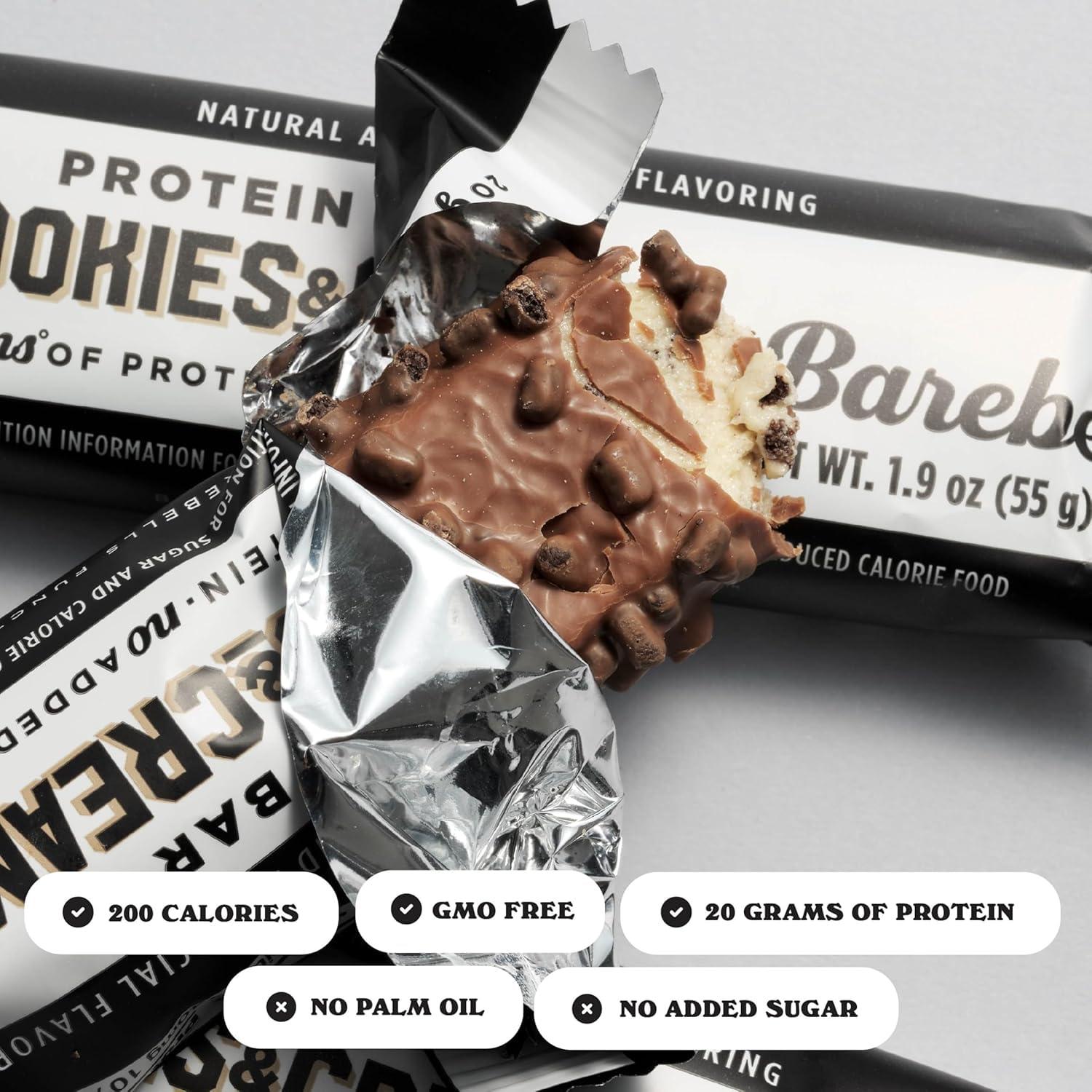 image:imageBarebells Protein Bars Peoples Choice Variety Pack 24 Bars 2 Packs of 12 20g High Protein Treats Chocolate Nutrition Bars with No Added Sugar OnTheGo Breakfast or PostWorkout SnackCookies And Cream