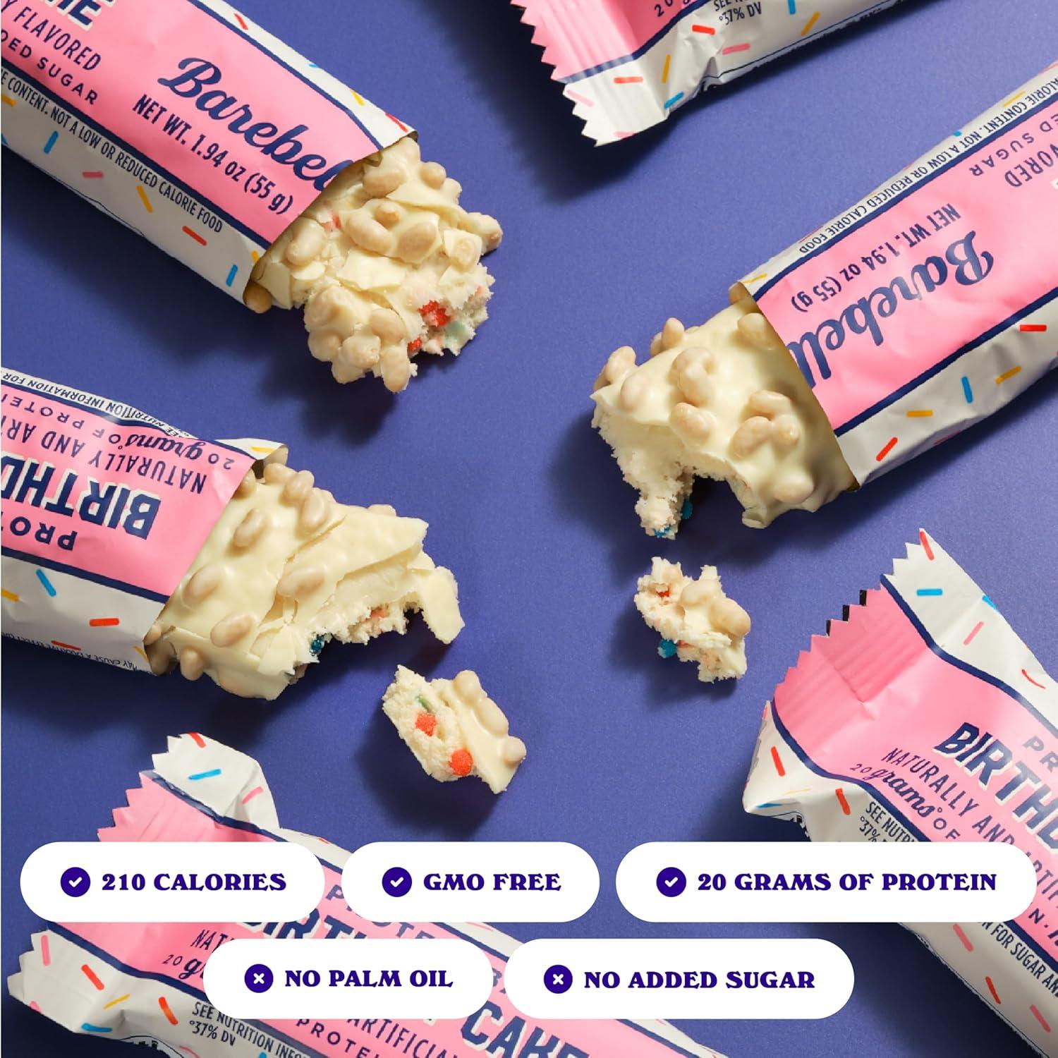 image:imageBarebells Protein Bars Peoples Choice Variety Pack 24 Bars 2 Packs of 12 20g High Protein Treats Chocolate Nutrition Bars with No Added Sugar OnTheGo Breakfast or PostWorkout SnackBirthday Cake