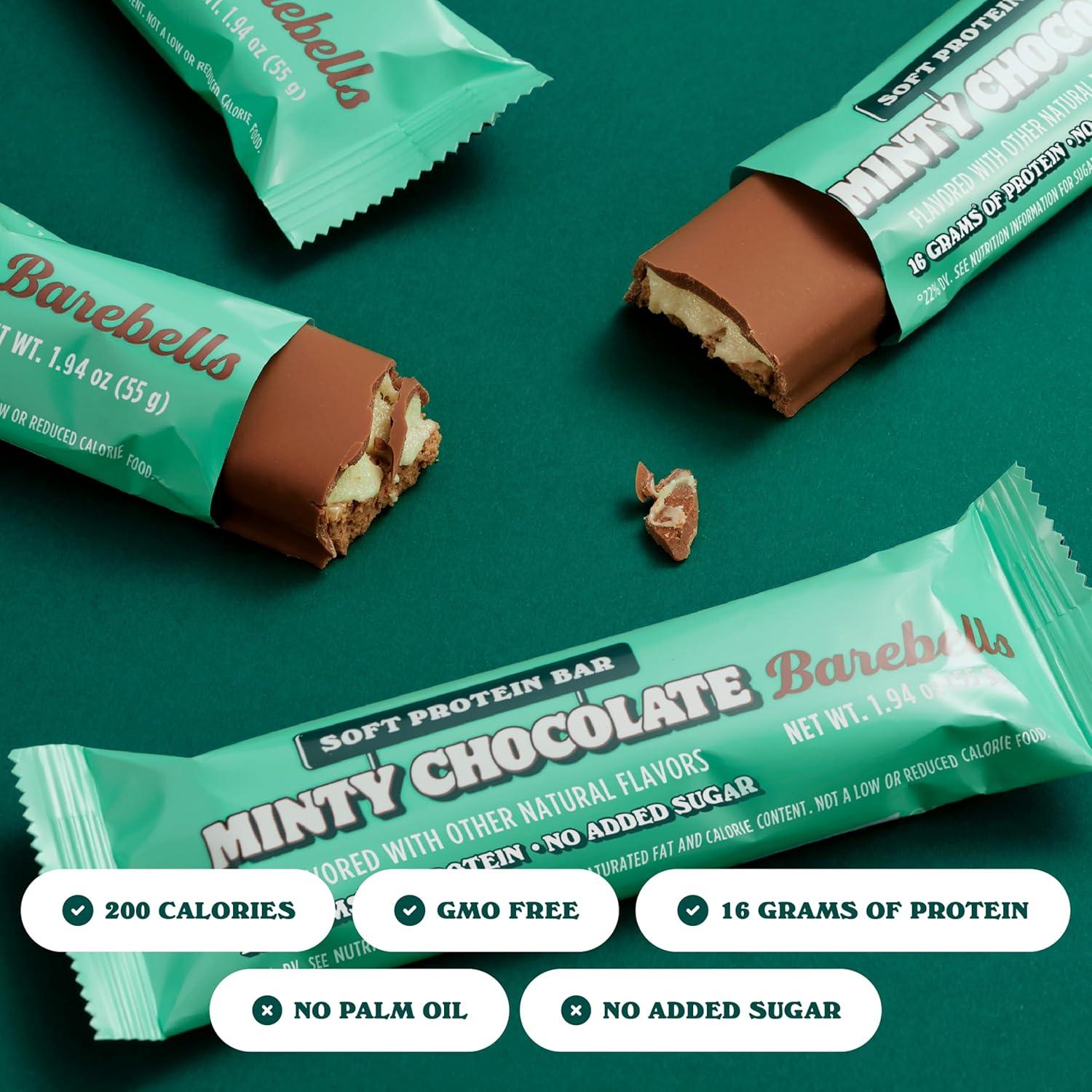 image:imageBarebells Protein Bars Peoples Choice Variety Pack 24 Bars 2 Packs of 12 20g High Protein Treats Chocolate Nutrition Bars with No Added Sugar OnTheGo Breakfast or PostWorkout SnackMinty Chocolate
