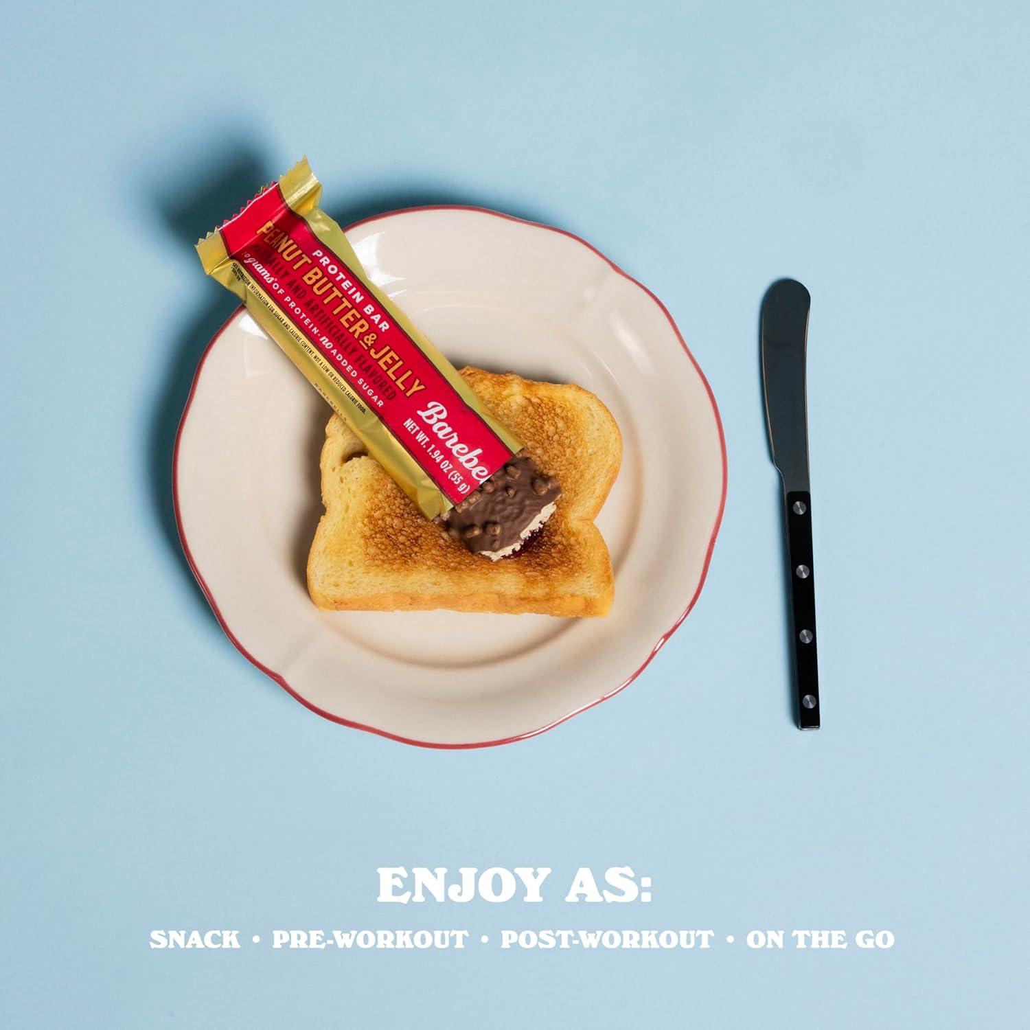 image:imageBarebells Protein Bars Peoples Choice Variety Pack 24 Bars 2 Packs of 12 20g High Protein Treats Chocolate Nutrition Bars with No Added Sugar OnTheGo Breakfast or PostWorkout SnackPeanut Butter and Jelly
