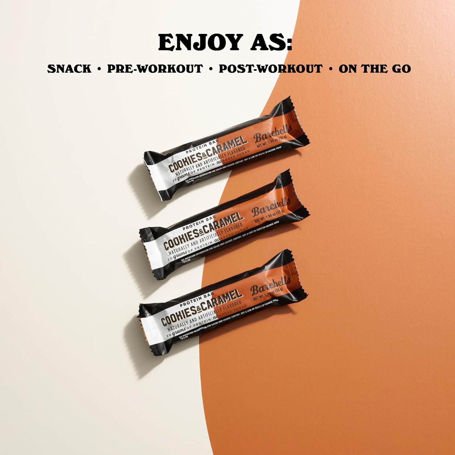 image:imageBarebells Protein Bars Peoples Choice Variety Pack 24 Bars 2 Packs of 12 20g High Protein Treats Chocolate Nutrition Bars with No Added Sugar OnTheGo Breakfast or PostWorkout SnackCookies and Caramel