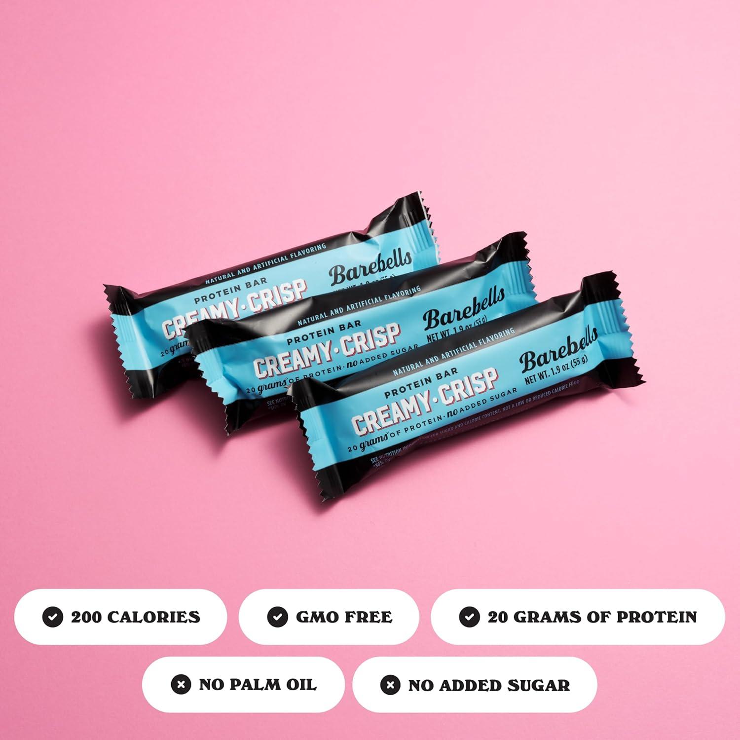 image:imageBarebells Protein Bars Peoples Choice Variety Pack 24 Bars 2 Packs of 12 20g High Protein Treats Chocolate Nutrition Bars with No Added Sugar OnTheGo Breakfast or PostWorkout SnackCreamy Crisp