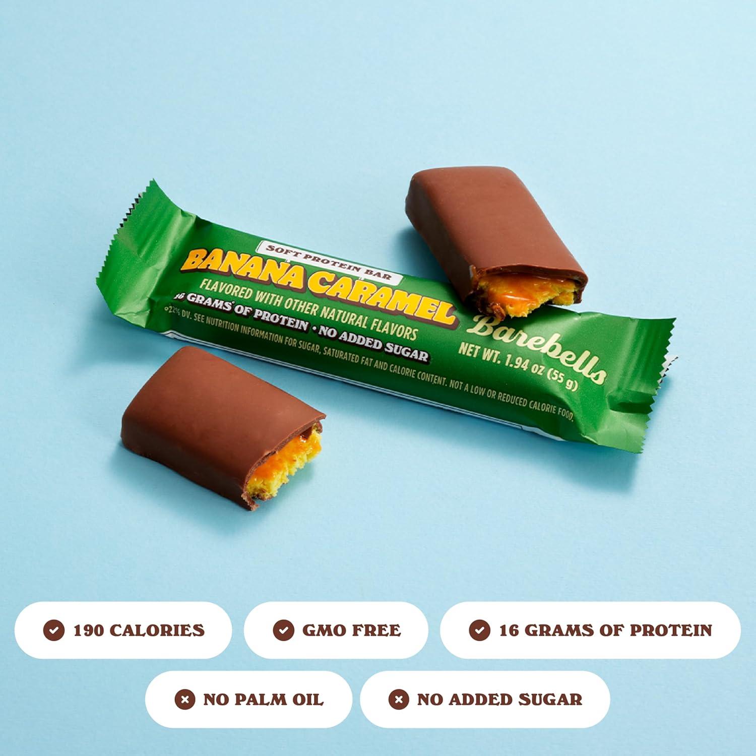 image:imageBarebells Protein Bars Peoples Choice Variety Pack 24 Bars 2 Packs of 12 20g High Protein Treats Chocolate Nutrition Bars with No Added Sugar OnTheGo Breakfast or PostWorkout SnackBanana Caramel