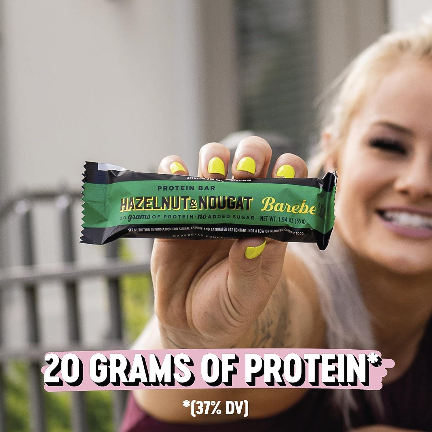 image:imageBarebells Protein Bars Peoples Choice Variety Pack 24 Bars 2 Packs of 12 20g High Protein Treats Chocolate Nutrition Bars with No Added Sugar OnTheGo Breakfast or PostWorkout SnackHazelnut