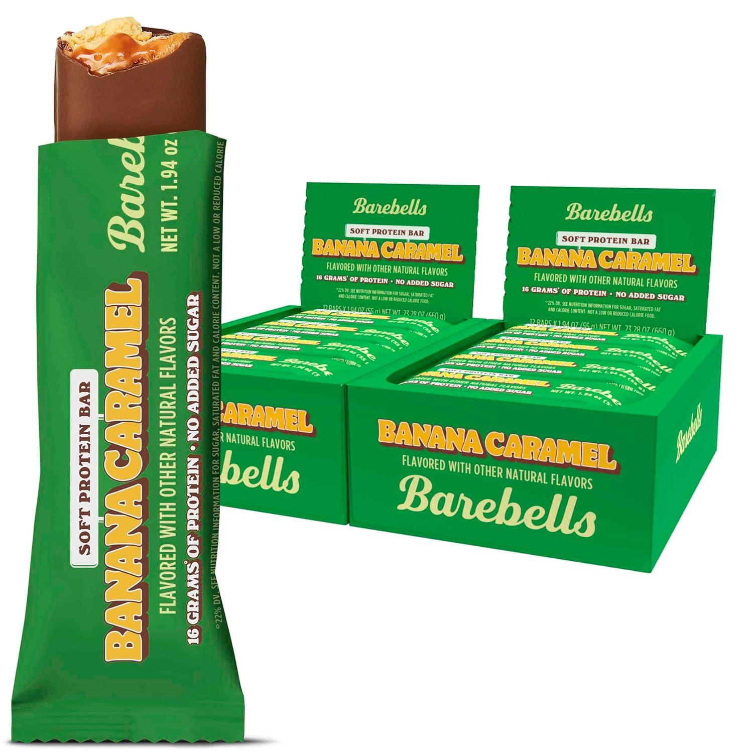 image:imageBarebells Protein Bars Peoples Choice Variety Pack 24 Bars 2 Packs of 12 20g High Protein Treats Chocolate Nutrition Bars with No Added Sugar OnTheGo Breakfast or PostWorkout SnackBanana Caramel