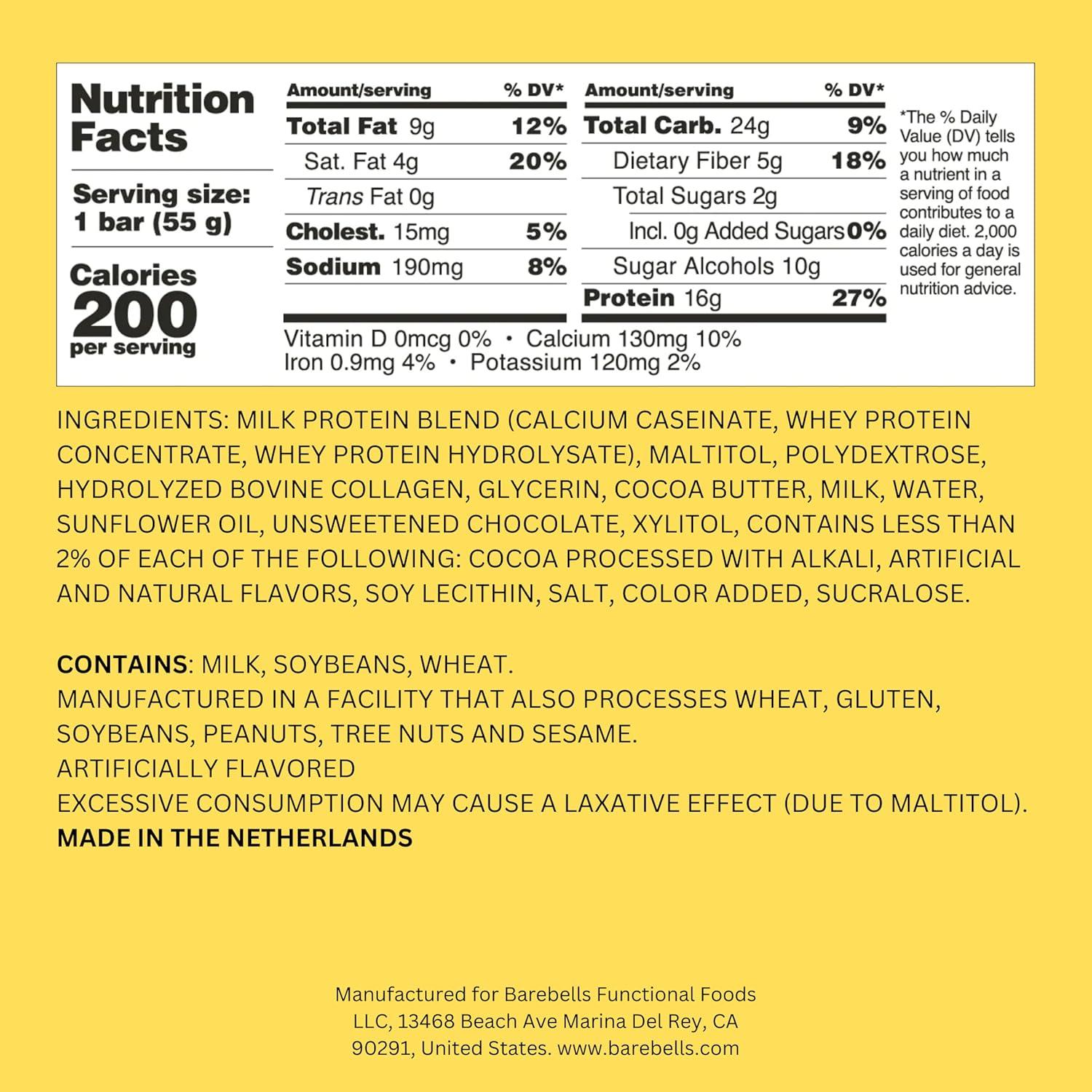 image:imageBarebells Protein Bars Peoples Choice Variety Pack 24 Bars 2 Packs of 12 20g High Protein Treats Chocolate Nutrition Bars with No Added Sugar OnTheGo Breakfast or PostWorkout SnackCaramel Choco