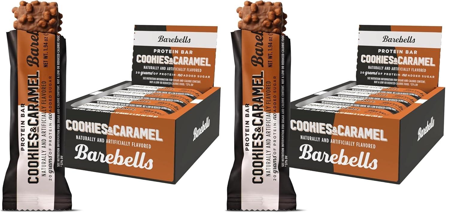 image:imageBarebells Protein Bars Peoples Choice Variety Pack 24 Bars 2 Packs of 12 20g High Protein Treats Chocolate Nutrition Bars with No Added Sugar OnTheGo Breakfast or PostWorkout SnackCookies and Caramel