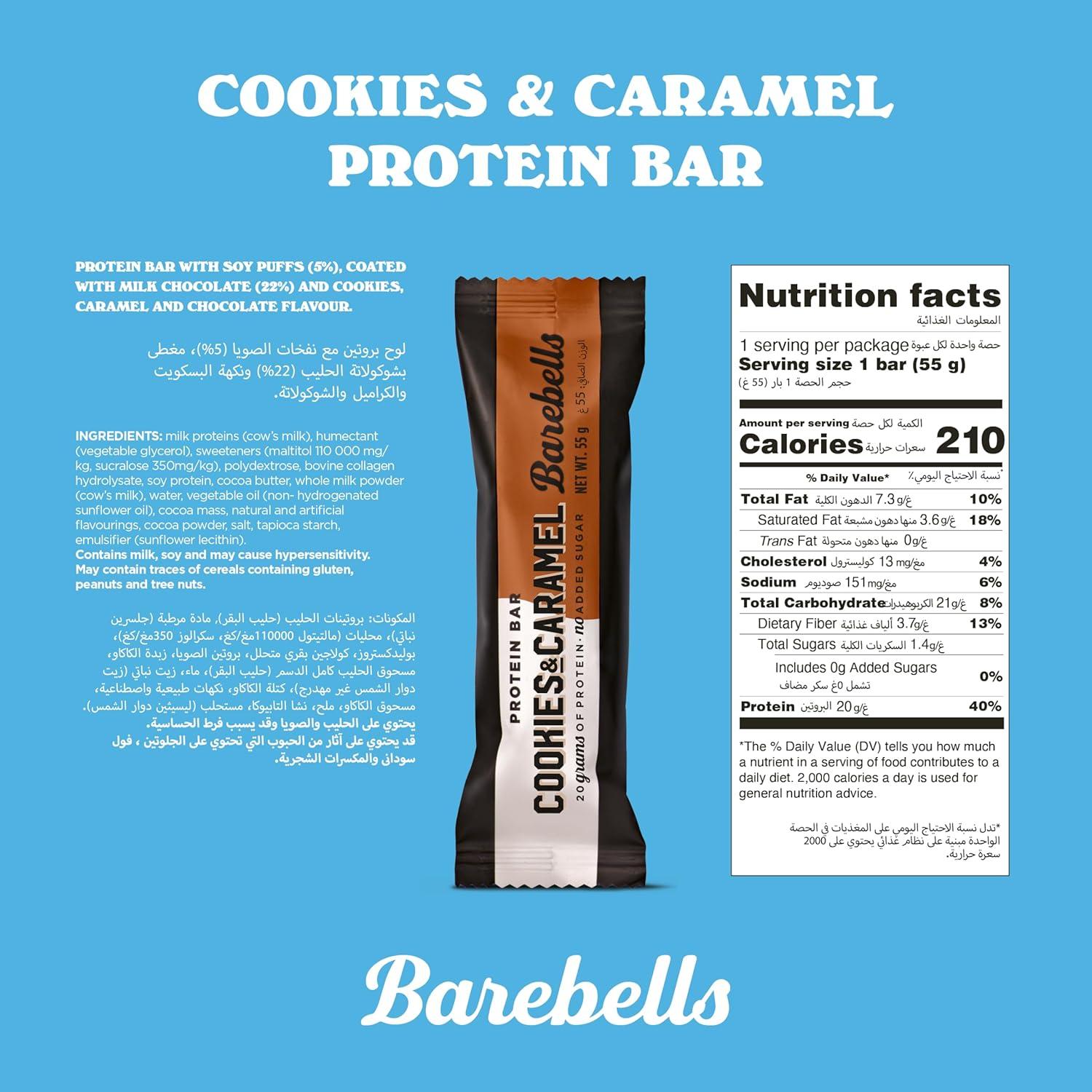 image:imageBarebells Protein Bars Peoples Choice Variety Pack 24 Bars 2 Packs of 12 20g High Protein Treats Chocolate Nutrition Bars with No Added Sugar OnTheGo Breakfast or PostWorkout SnackCookies and Caramel