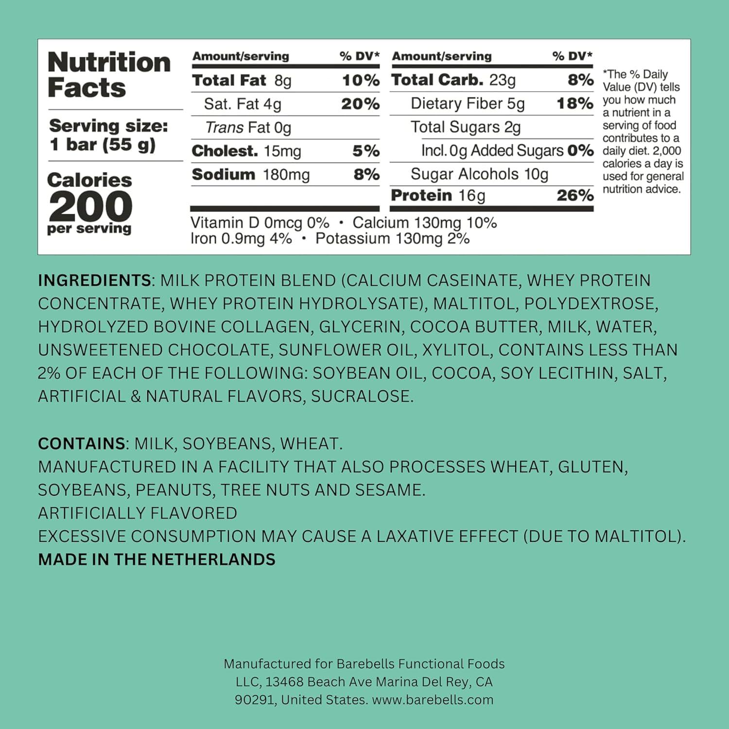 image:imageBarebells Protein Bars Peoples Choice Variety Pack 24 Bars 2 Packs of 12 20g High Protein Treats Chocolate Nutrition Bars with No Added Sugar OnTheGo Breakfast or PostWorkout SnackMinty Chocolate