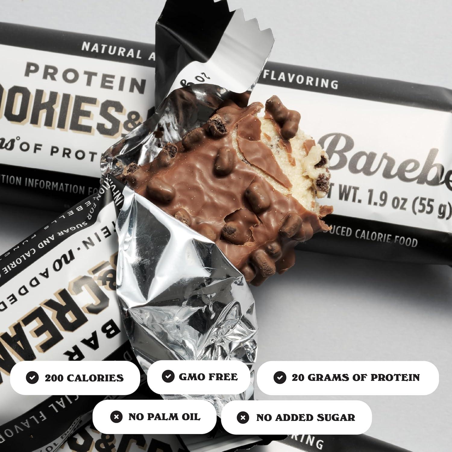 image:imageBarebells Protein Bars Peoples Choice Variety Pack 24 Bars 2 Packs of 12 20g High Protein Treats Chocolate Nutrition Bars with No Added Sugar OnTheGo Breakfast or PostWorkout SnackCookies And Cream