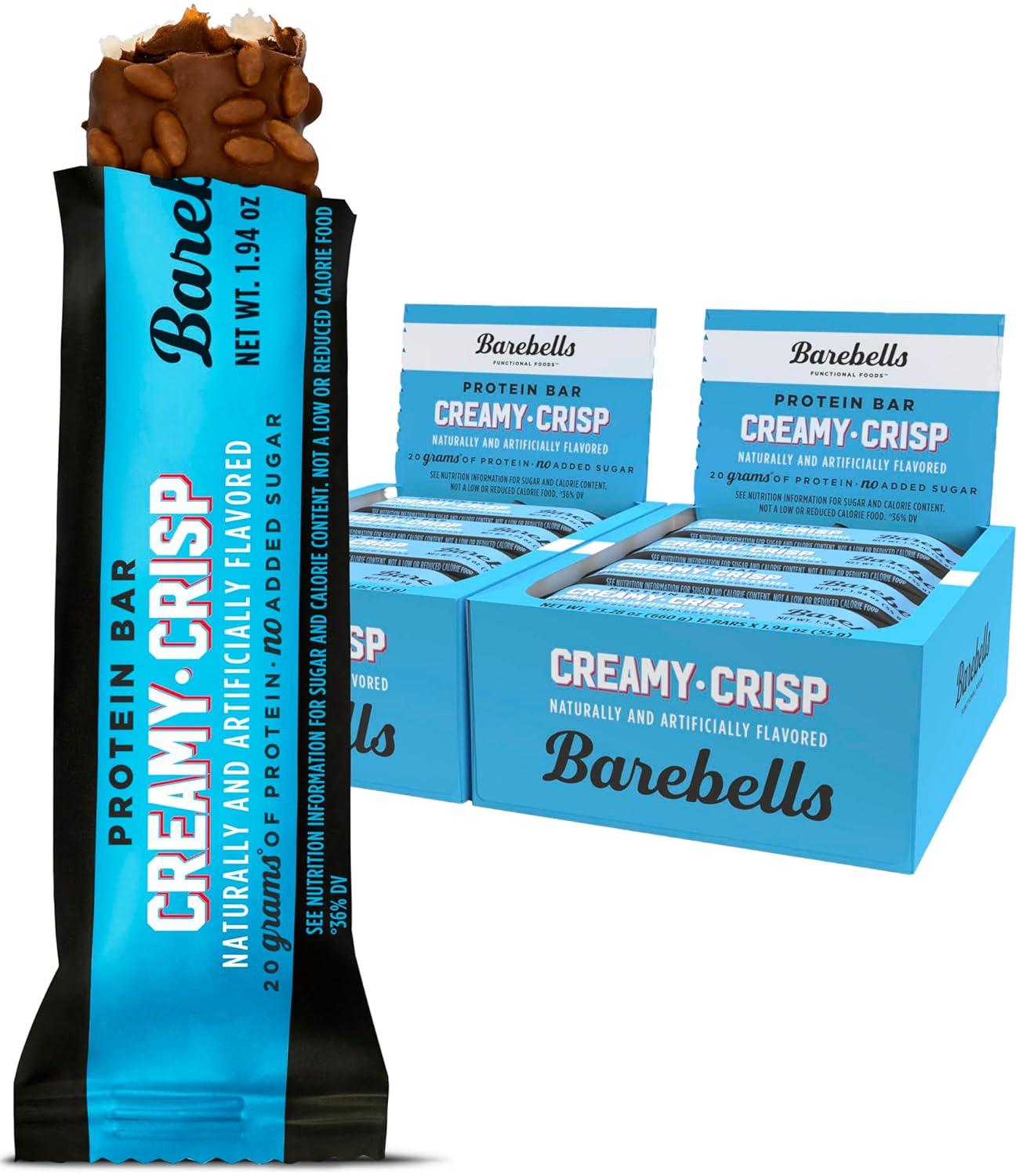 image:imageBarebells Protein Bars Peoples Choice Variety Pack 24 Bars 2 Packs of 12 20g High Protein Treats Chocolate Nutrition Bars with No Added Sugar OnTheGo Breakfast or PostWorkout SnackCreamy Crisp