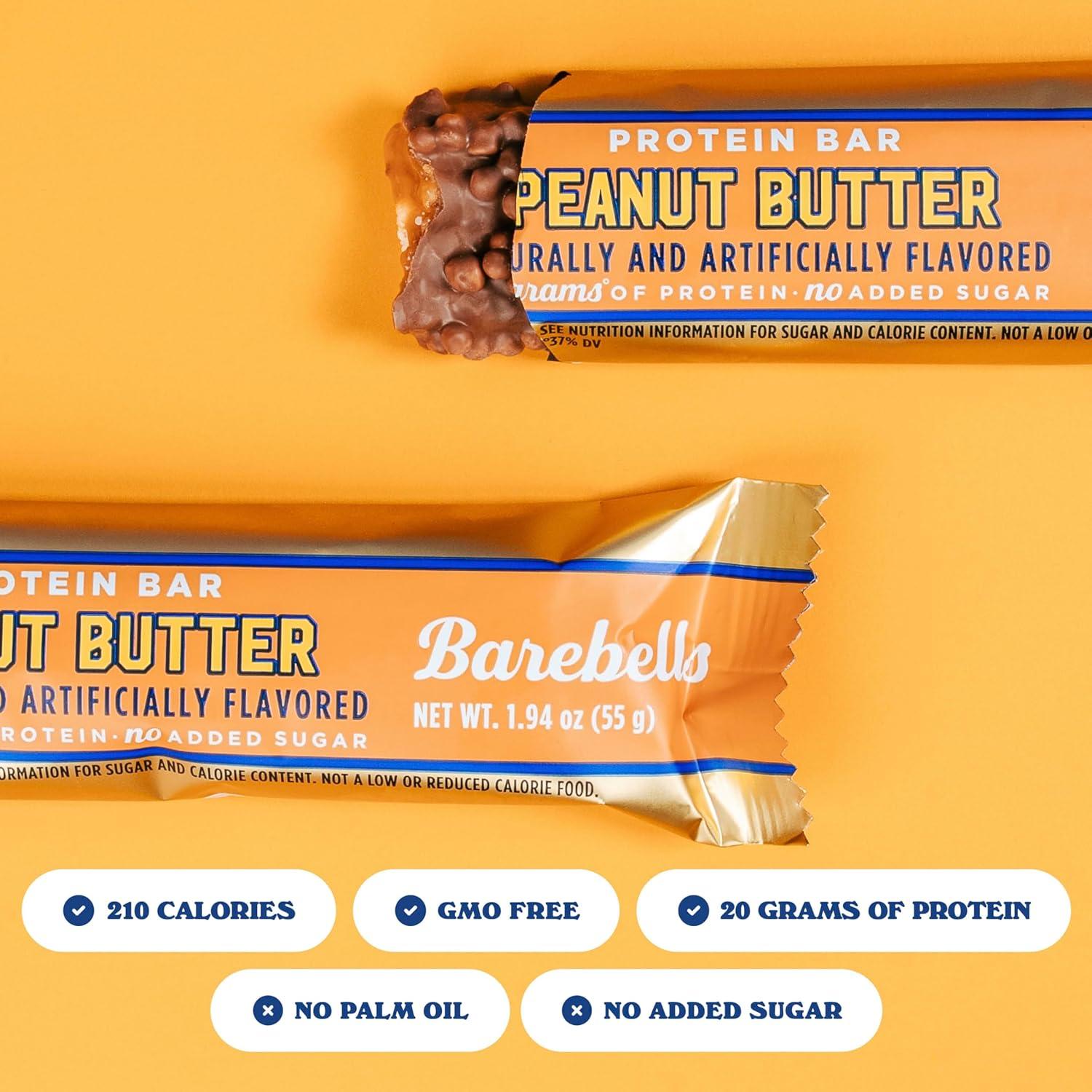 image:imageBarebells Protein Bars Peoples Choice Variety Pack 24 Bars 2 Packs of 12 20g High Protein Treats Chocolate Nutrition Bars with No Added Sugar OnTheGo Breakfast or PostWorkout SnackPeanut Butter