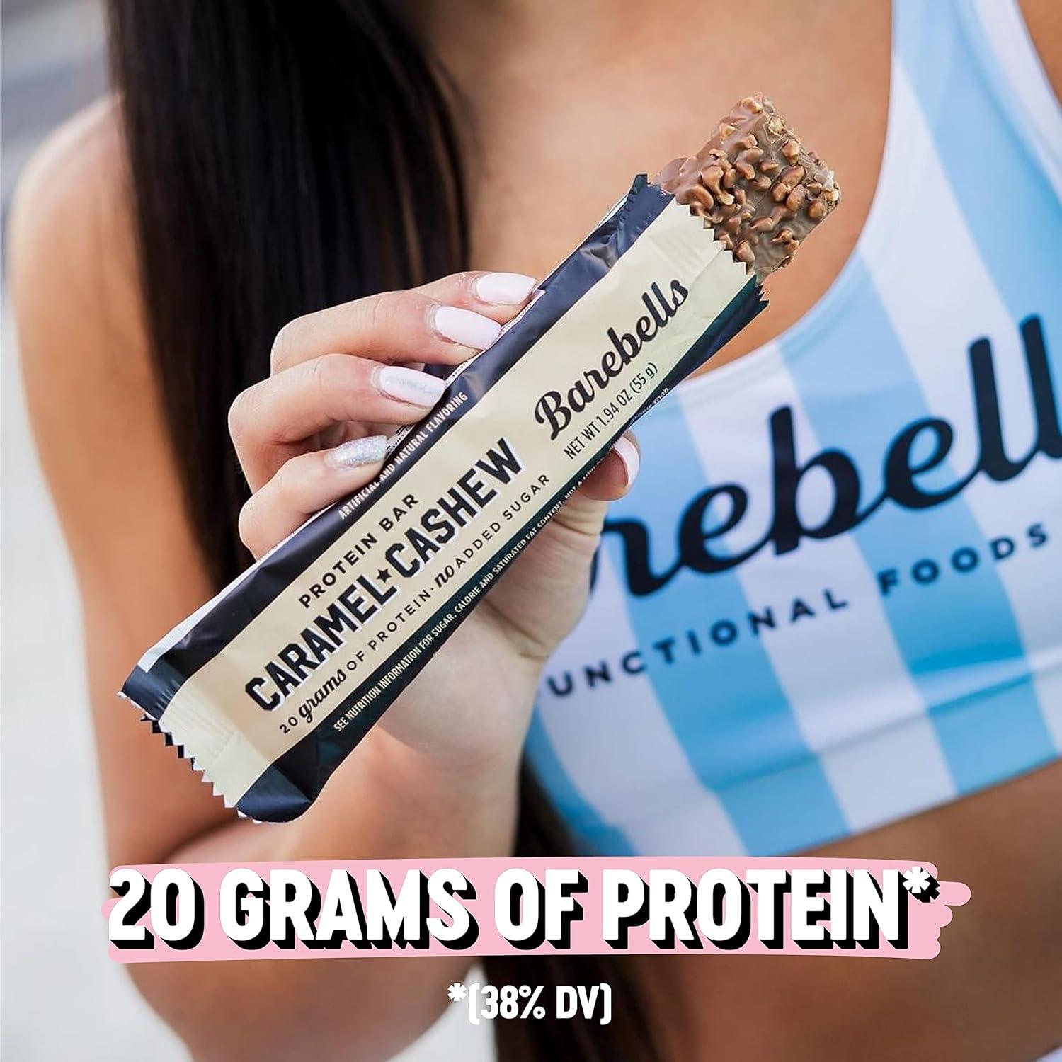 image:imageBarebells Protein Bars Peoples Choice Variety Pack 24 Bars 2 Packs of 12 20g High Protein Treats Chocolate Nutrition Bars with No Added Sugar OnTheGo Breakfast or PostWorkout SnackCaramel Cashew