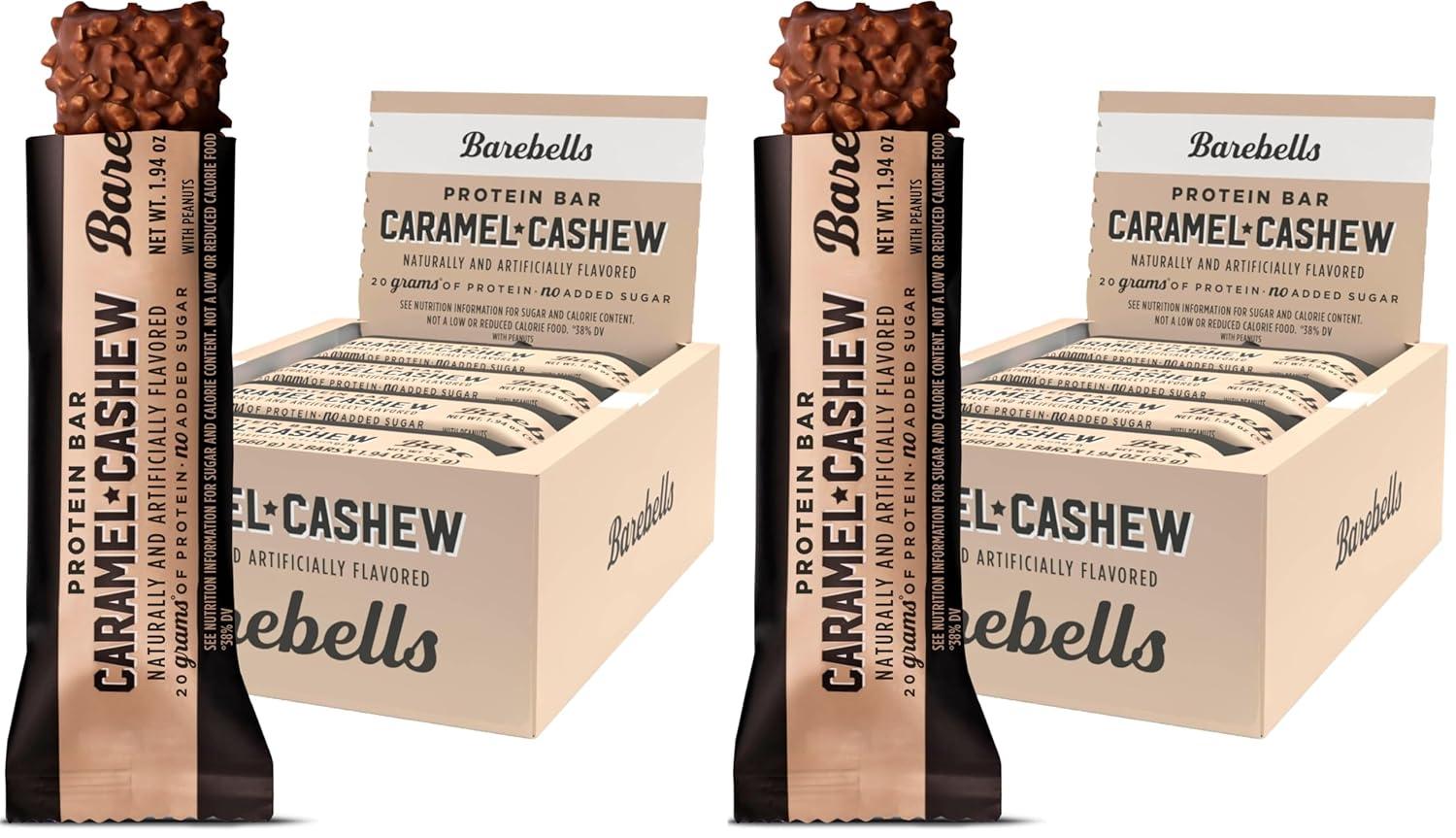 image:imageBarebells Protein Bars Peoples Choice Variety Pack 24 Bars 2 Packs of 12 20g High Protein Treats Chocolate Nutrition Bars with No Added Sugar OnTheGo Breakfast or PostWorkout SnackCaramel Cashew
