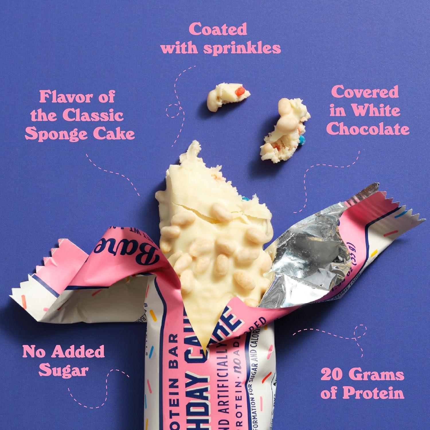 image:imageBarebells Protein Bars Peoples Choice Variety Pack 24 Bars 2 Packs of 12 20g High Protein Treats Chocolate Nutrition Bars with No Added Sugar OnTheGo Breakfast or PostWorkout SnackBirthday Cake