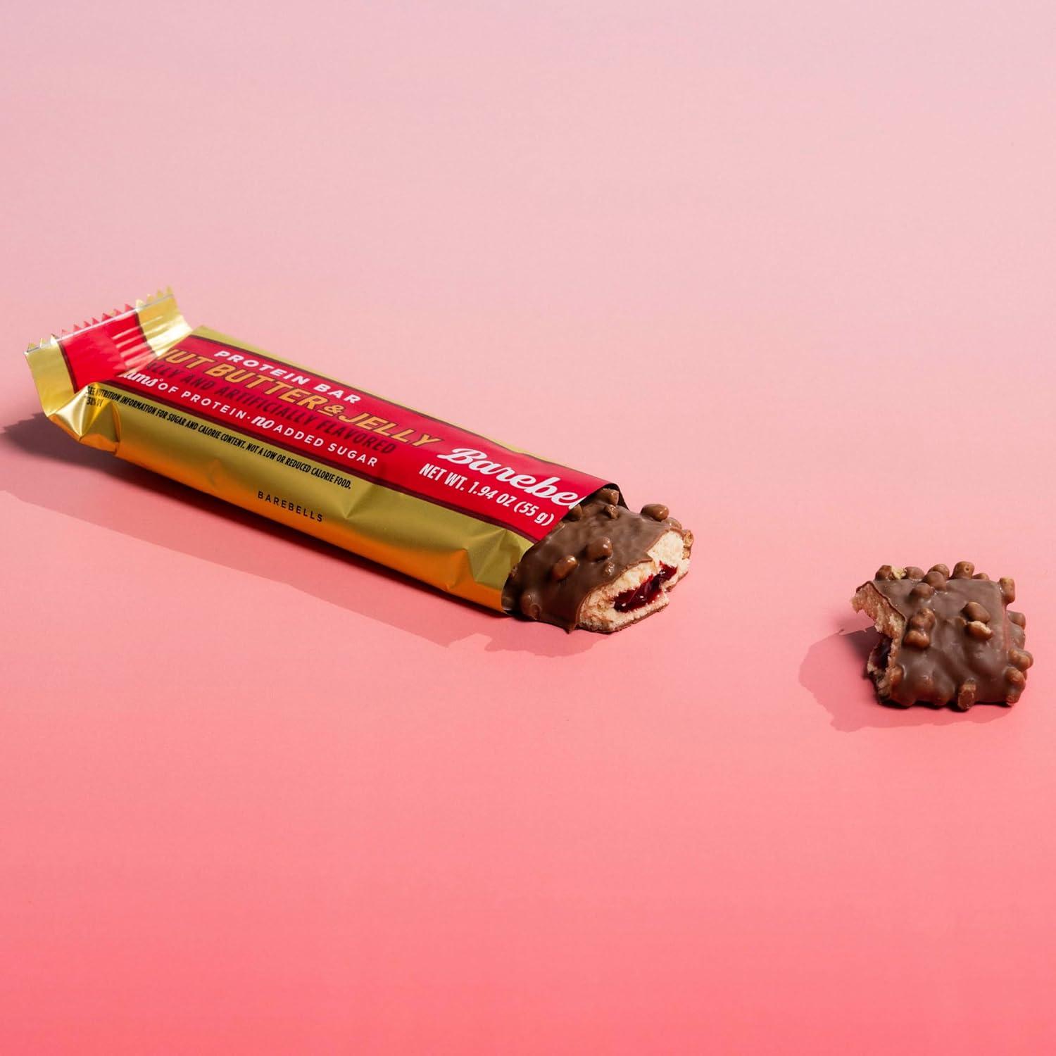 image:imageBarebells Protein Bars Peoples Choice Variety Pack 24 Bars 2 Packs of 12 20g High Protein Treats Chocolate Nutrition Bars with No Added Sugar OnTheGo Breakfast or PostWorkout SnackPeanut Butter and Jelly