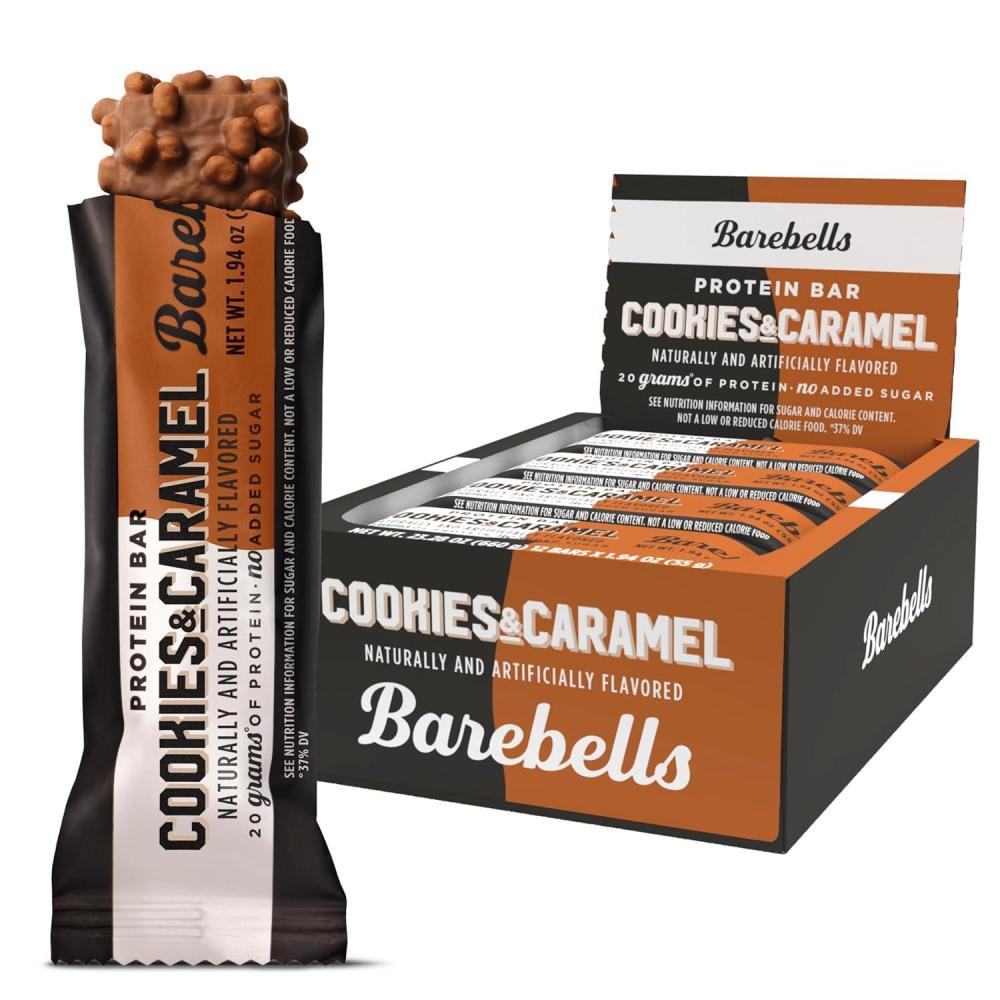 image:imageBarebells Protein Bars Peoples Choice Variety Pack 24 Bars 2 Packs of 12 20g High Protein Treats Chocolate Nutrition Bars with No Added Sugar OnTheGo Breakfast or PostWorkout SnackCookies and Caramel
