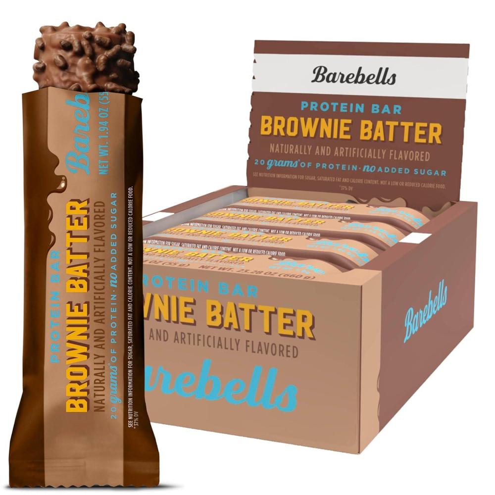 image:imageBarebells Protein Bars Peoples Choice Variety Pack 24 Bars 2 Packs of 12 20g High Protein Treats Chocolate Nutrition Bars with No Added Sugar OnTheGo Breakfast or PostWorkout SnackBrownie Batter