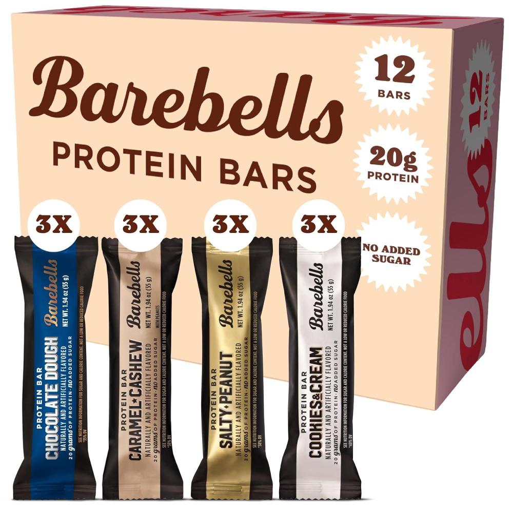 image:imageBarebells Protein Bars Peoples Choice Variety Pack 24 Bars 2 Packs of 12 20g High Protein Treats Chocolate Nutrition Bars with No Added Sugar OnTheGo Breakfast or PostWorkout SnackVariety Pack 1
