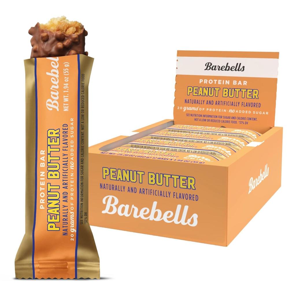 image:imageBarebells Protein Bars Peoples Choice Variety Pack 24 Bars 2 Packs of 12 20g High Protein Treats Chocolate Nutrition Bars with No Added Sugar OnTheGo Breakfast or PostWorkout SnackPeanut Butter