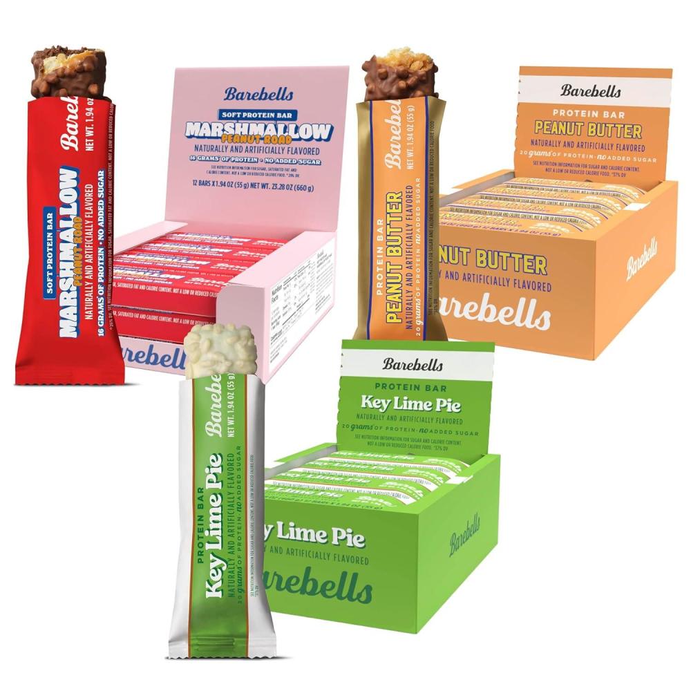 image:imageBarebells Protein Bars Peoples Choice Variety Pack 24 Bars 2 Packs of 12 20g High Protein Treats Chocolate Nutrition Bars with No Added Sugar OnTheGo Breakfast or PostWorkout SnackNew On The Block Bundle