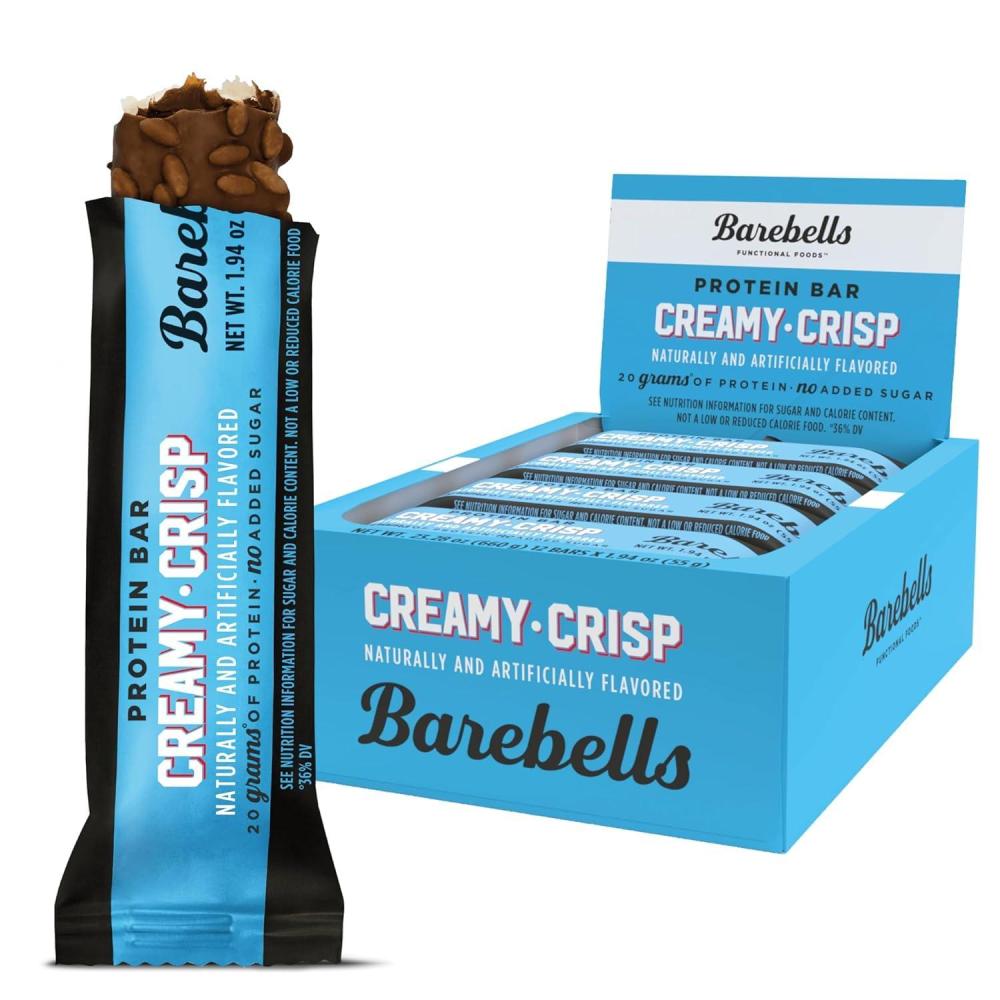 image:imageBarebells Protein Bars Peoples Choice Variety Pack 24 Bars 2 Packs of 12 20g High Protein Treats Chocolate Nutrition Bars with No Added Sugar OnTheGo Breakfast or PostWorkout SnackCreamy Crisp