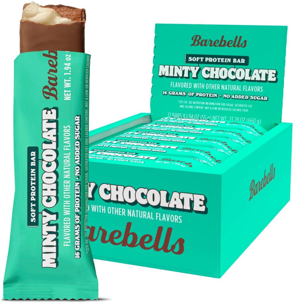 image:imageBarebells Protein Bars Peoples Choice Variety Pack 24 Bars 2 Packs of 12 20g High Protein Treats Chocolate Nutrition Bars with No Added Sugar OnTheGo Breakfast or PostWorkout SnackMinty Chocolate