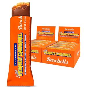 image:imageBAREBELLS Soft Protein Bars Salted Peanut Caramel  12 Count Pack of 2  Protein Snacks with 16g of High Protein  Chocolate Protein Bar with 2g of Total Sugars  Soft Protein Snack amp Breakfast Bars