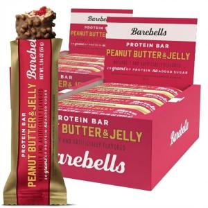 image:imageBarebells Protein Bar Peanut Butter amp Jelly  12 Count Pack of 2 20g Protein 0g added sugar High Protein Snack Soft Texture  194 oz 55g