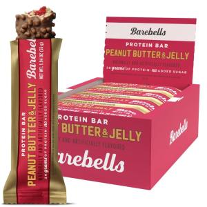 image:imageBarebells Protein Bars Peoples Choice Variety Pack  24 Bars 2 Packs of 12 20g High Protein Treats  Chocolate Nutrition Bars with No Added Sugar  OnTheGo Breakfast or PostWorkout SnackPeanut Butter and Jelly