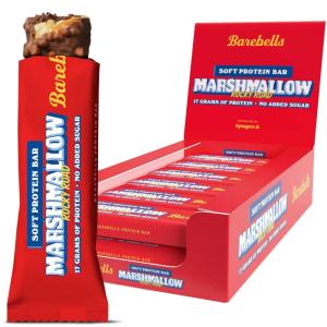 image:imageBarebells Soft Protein Bars Rocky Road  12 Count 19oz Bars  Protein Snacks with 16g of High Protein  Chocolate Protein Bar with 2g of Total Sugars  Soft Protein Snack amp Breakfast Bars